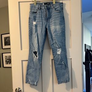 Kut from the Kloth Light Blue Distressed Ankle Jeans